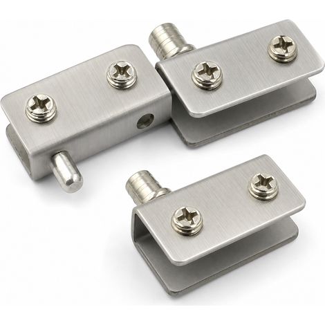 Charnières 2 Verre sans Perçage pour Vitrine 40 x 20 mm (1/5)