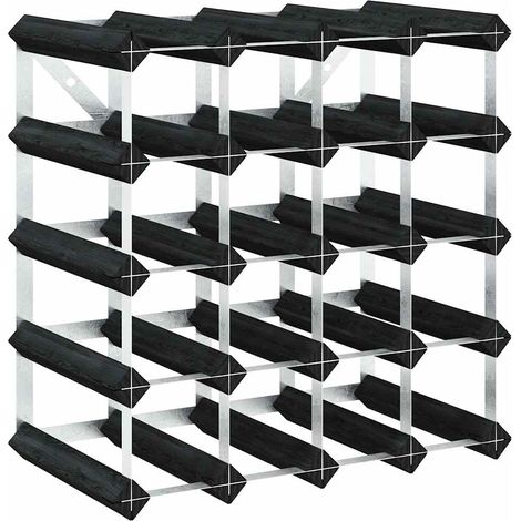 Maison Exclusive - Weinregal für 20 Flaschen Schwarz Massivholz K