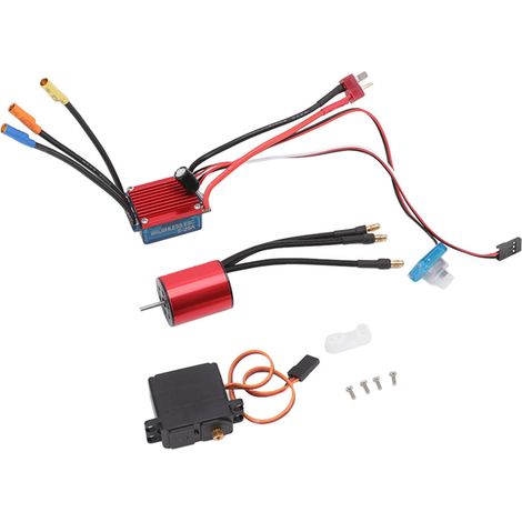 Moteur brushless S2430 7200KV, variateur brushless 25A, servo en métal 2,2 kg pour voiture RC universelle 1/16 et 1/18 (1/5)