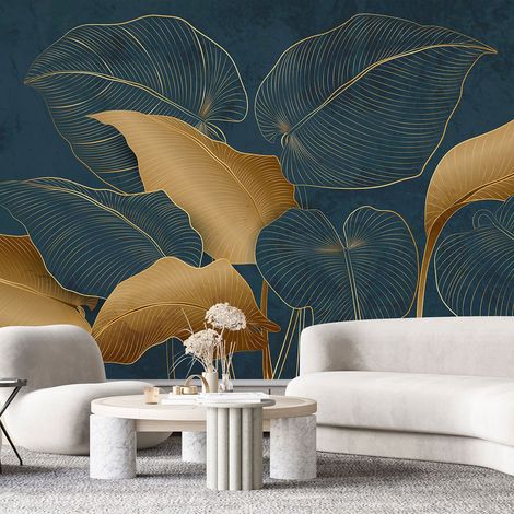 Papier peint panoramique - Feuilles - 130 cm x 67 cm (1/4)