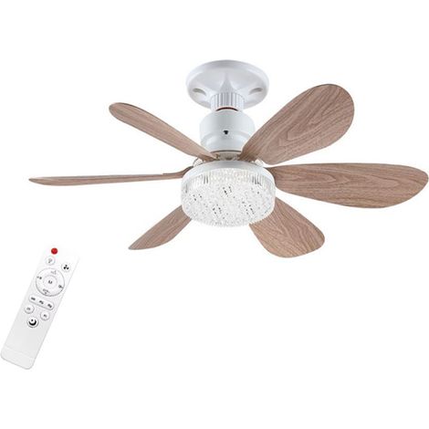 Ventilateur de plafond avec éclairage et télécommande, petit ventilateur de plafond LED 52 cm 40 W à intensité variable,3 vitesses, minuterie (1/3)