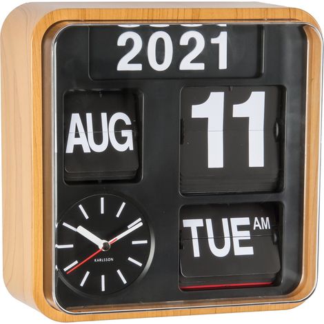 Horloge en plastique Mini Flip 24.5 cm Bambou (1/3)