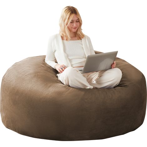 Puf sillón para adultos 150 x 150 x 60 cm marrón OKWISH (1/5)