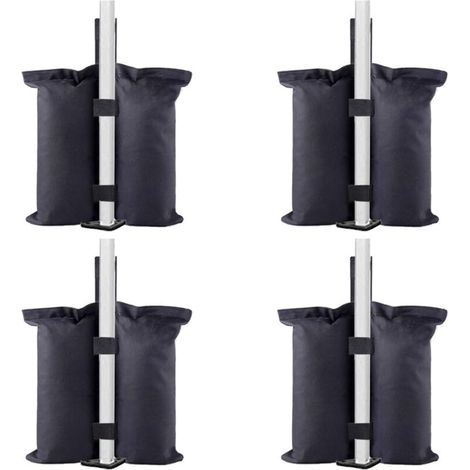 Sacs de Poids de qualité Industrielle, Sacs de Sable pour Pieds de Tente Pop-up, Parasol, Meubles d'extérieur (Sacs Seulement, Sable Non Inclus) (4 pièces, Noir) (1/4)