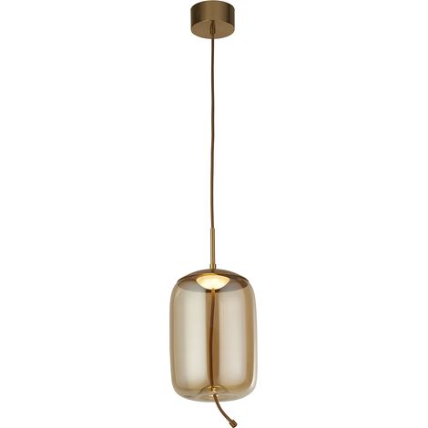 Lampadario Contemporaneo Lisbona Acciaio Ottone Vetro Argento Led 6W 2700K (1/5)