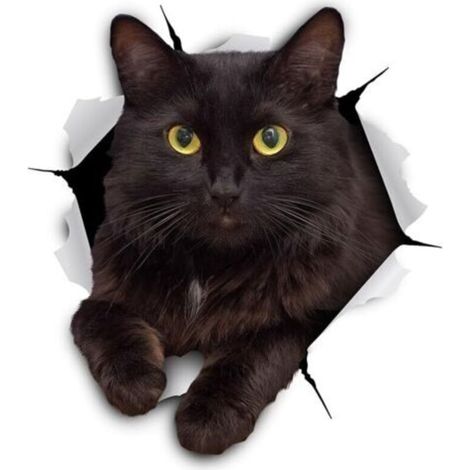 3D Katzen Wandaufkleber - 2er-Pack - Lustige Dekorative Aufkleber – Siamese Katze Kätzchen Aufkleber Für Wand - Kühlschrank - Toilette - Zimmer 11 x 12CM