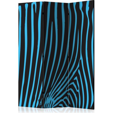 Paravent 3 Volets "Zebra Pattern Turquoise" 135x172cm (1/2)