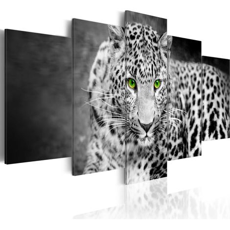 Quadro - Leopardo - bianco e nero - 100x50 (1/4)