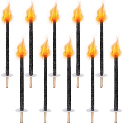 SWANEW 100x Torce da giardino Torce di cera Torce da giardino per gli amanti Alta qualità Tempo di combustione 45 min.