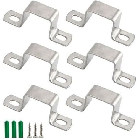 Lot de 6 colliers serrage carrés en acier inoxydable 304 forme U M50 x 25 mm avec vis - M50x25mm (1/5)