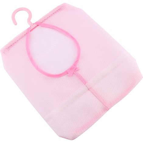 Sac de rangement suspendu en filet pour linge et salle de bain, vêtements et jouets, crochet de suspension (1/5)