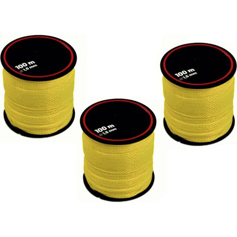 3 pz corda da muratore antistrappo filo bobina tiralinee costruzione edilizia 100m 1,5mm 559aw
