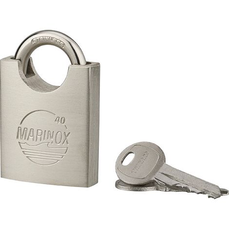 Lucchetto MARINOX 40mm, acciaio inossidabile nautico, guardia rialzata - THIRARD