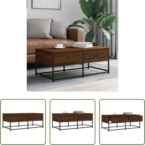 Wohnzimmerbeistelltisch - Couchtisch Braun Eichen-Optik 100x51x40 cm Holzwerkstoff (1/5)