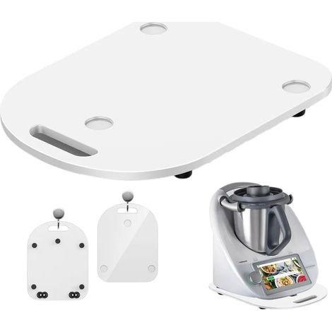 Piatto impastatore scorrevole di alta qualità per Thermomix TM6/TM5, piatto impastatore scorrevole con ruote, colore bianco brillante. (1/3)