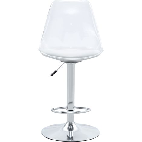 CHICFURN Taburetes de bar 2 piezas 45,7 x 53,3 x 120 cm plata, regulables y giratorios (1/5)