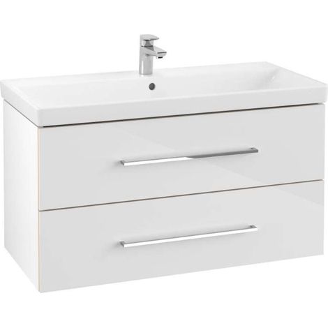 Villeroy & Boch Avento - Mobile da lavabo, 98x51x45 cm, 2 cassetti, Crystal White A89200B4 (1/5)
