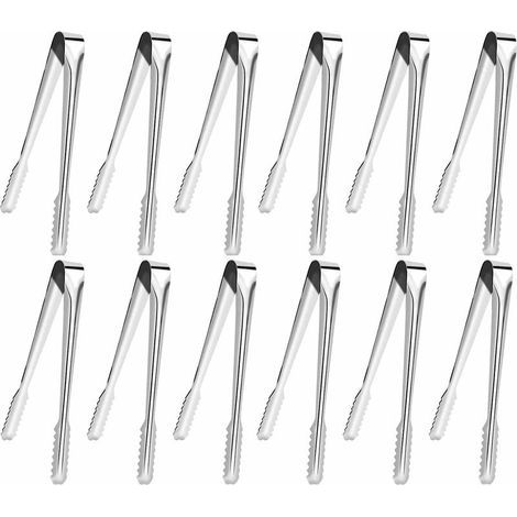 12 Pcs Pince Bonbon, Pince a Sucre Glace, Inoxydable Pince, pour Glace, Sucre, Biscuit, Bar, Buffet, Grill Bar Cuisine et Plus (1/5)