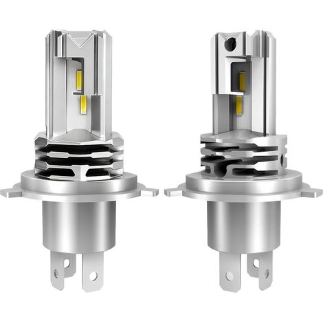 Ampoule H4 LED Voiture 32000LM 100W 6500K Lumière Blanche Remplacement pour Halogènes 1:1 Taille Halogène, Blanc Froid 600% Super Bright, IP68 Imperméable, Plug and Play, 2 Pièces (1/5)