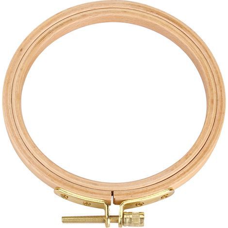 Cadre de Broderie à la Main en Bois Cercle pour Point de Croix, Art à l'Aiguille DIY 15,5cm (1/5)