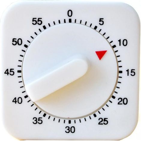 Square 60-minute mechanical timer - visual cooking timer with loud alarm - battery-free - perfect for cooking, baking, and kitchen management - white (1/5)