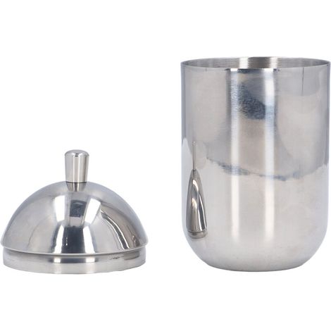 Cotton Swab Holders 304 Stainless Steel Light Luxury Dustproof Cotton Swab Canisters with Lid for Home Bathroom (1/5)