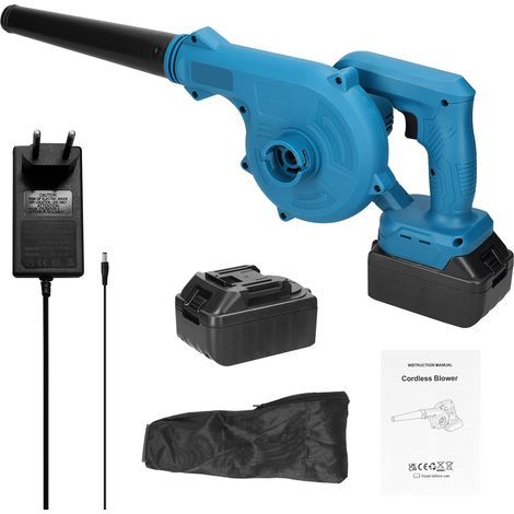 Leaf Blower, Cordless Battery-Powered Blower, 98m/s Speed, Cordless Blower Vacuum, Brushless Motor, for Blowing and Vacuuming, with 2 x Batteries (1/5)