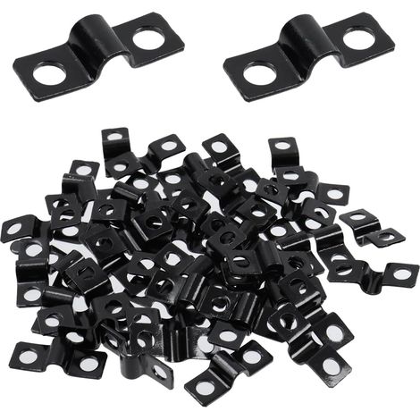 60pcs 6mm U Clamp Clamp U Clamp  2 Holes Wall Mounted U Pipe Clamp and Rigid Wire Mesh Attachment for Rod Mesh Fence Tubes Wires (1/5)
