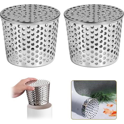 Pieces Gutter Guard, Leaf Guard, Gutter Protector Against Leaves, Stainless Steel Gutter Guard, for Flat Roof Drainage, Drains, Downpipes (90-110 mm) (1/5)