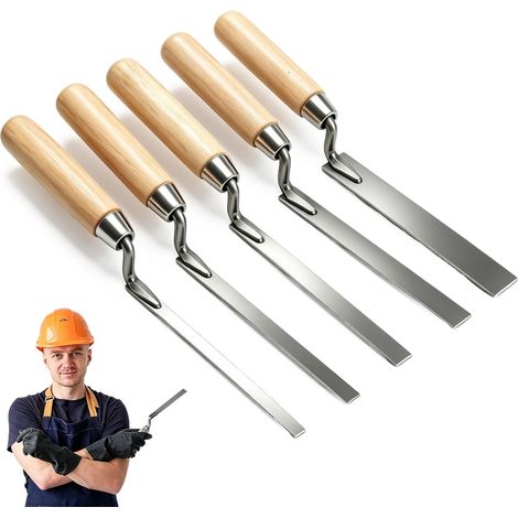 5 x Joint Trowels 0.236/0.315/0.394/0.472/15mm for Wall Construction Multi-function grout iron, convenient for joint work, for uniform treatment of cement, mortar, joint (1/5)