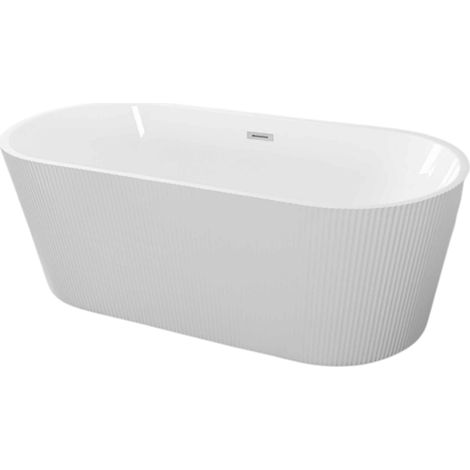 Baignoire îlot – 170 x 75 cm – Blanc brillant rainuré– MAGNOLIA (1/5)