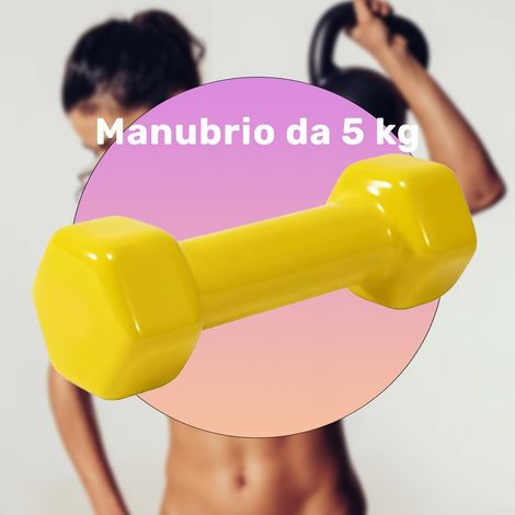 TRADE SHOP - Manubrio Singolo 5 Kg In Vinile Allenamento Esercizi Casa Palestra Workout Fit - (1/2)