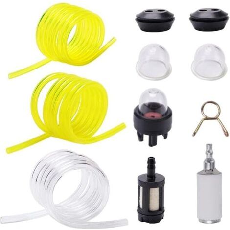 10 Pièces Kit De Tuyau De Carburant, 1M Tuyaux D'Essenc,Filtre À Essence, Ampoule D'Amorçage De Filtre, Joint De Réservoir De Carburant, Pour Tondeuse, Souffleur, Tronçonneuse