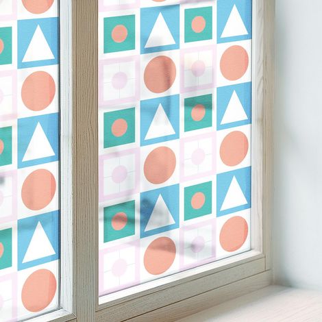 Sichtschutzfolie 50x100 cm PVC Sichtschutz Fenster Dekorativ Dekorfolie Blickdicht Selbstklebend Folie für Badezimmer Milchglas Abstrakte Muster