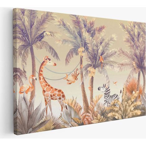 Tableau toile Enfants - Animaux de la Jungle (1/2)