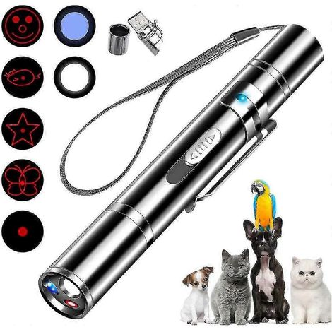 Pointeur laser pour chat et chien, 7 modes laser réglables, télécommande 3 modes, jouet interactif rechargeable par USB (1/5)