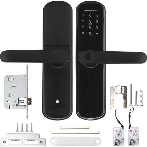 serrure de porte-Serrure Connectée TUYA à Ouverture par Empreinte Digitale et Clé Mécanique en Alliage d'Aluminium pour Porte Sécurisée (1/4)