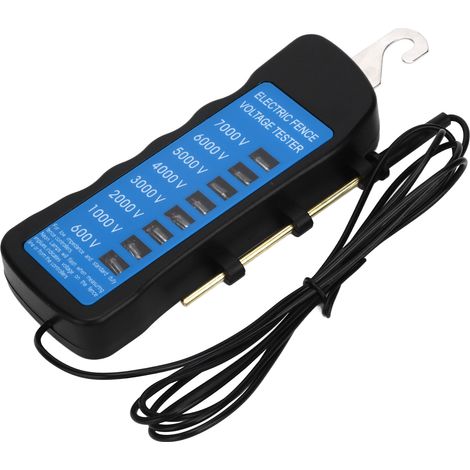 Clôture électrique portable pour élevage agricole, testeur de tension 7000V avec 8 voyants lumineux, voltmètre de barrière électrique (Modèle : MLD-002) (1/5)