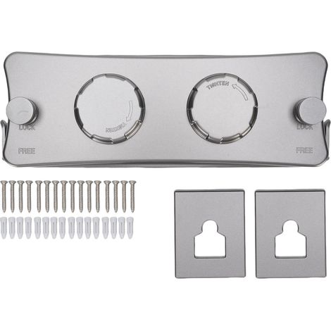 GARRYFIZH Étendoir à linge rétractable d'intérieur en acier inoxydable 304, double corde, fixation murale, pour balcon ou salle de bain, gris (1/5)