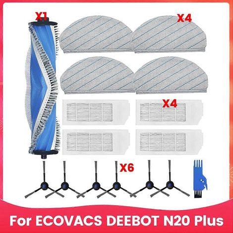 Zubehör für den ECOVACS DEEBOT N20 Plus Staubsauger: Hauptbürste, HEPA-Filter, Reinigungstücher (Ersatzteile)