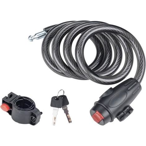 Chaîne Antivol Vélo 110 CM, Serrure de câble pour Vélos, Motos, trotinette electrique, Noir (1/4)