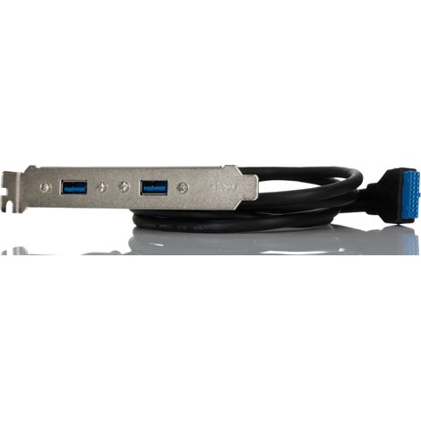 Câble USB RS PRO, 2 ports USB A femelles montables vers Connecteur femelle 20 broches, Noir, 900mm ( Prix pour 1 ) (1/3)