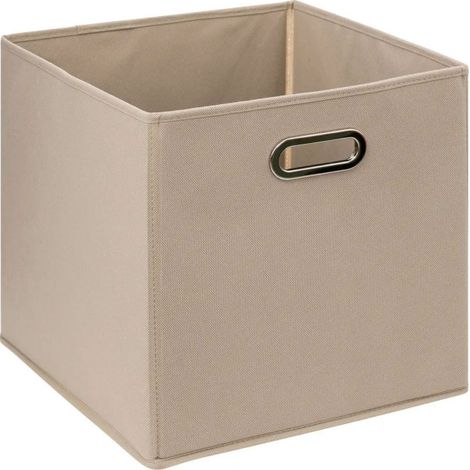 Five Simply Smart – Boîte de rangement pliable lin 31x31cm – Matériaux : polypropylène, métal, carton – Épaisseur 0,2cm – Poids 0,602kg (1/2)