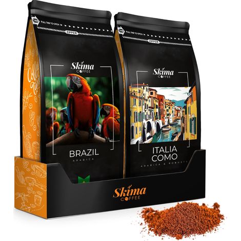 Caffè macinato 500g x2 Brasile/Italia come SkimaCoffee Fresh 1kg + omaggio