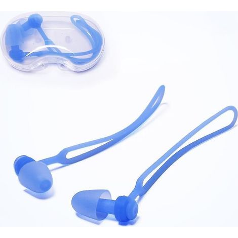 Blaue Silikon-Schwimmohrstöpsel – Hochwertiger wasserdichter Schutz (1/4)