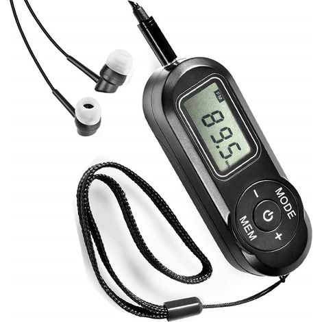 1 Mini récepteur FM, écran LCD, traitement DSP, 30 stations, portable (1/5)