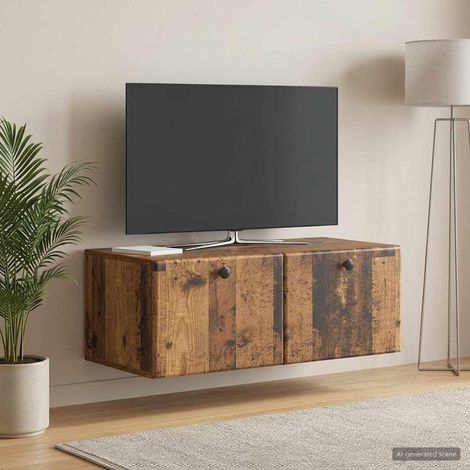 Wandmontierter TV-Schrank 78,5 x 41 x 30 cm Altholz (1/5)