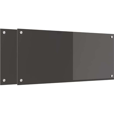 Salpicadero de cocina 2 pcs Gris oscuro 90 x 40 cm vidaXL