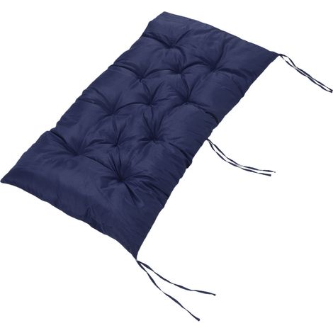 Coussin antidérapant pour banc d'intérieur/extérieur, coussin pour balancelle, mobilier de patio, banc en osier, coussin d'assise 2 places, 150 x 50 cm, bleu marine (1/5)