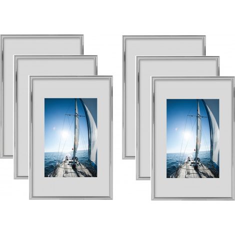 Lot de 6 cadres - Erica - 30 x 45 cm - Argent - Livraison gratuite (1/3)